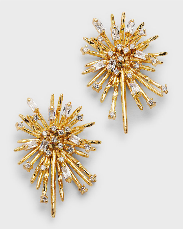 Cubic Zirconia Spike Earrings